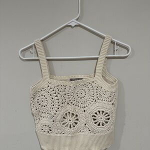J Crew Cropped Crochet Tank Top XS